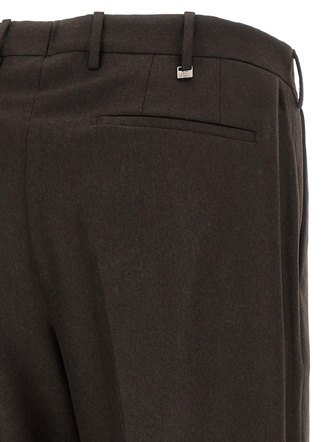 Brown Virgin Wool Dress Pants