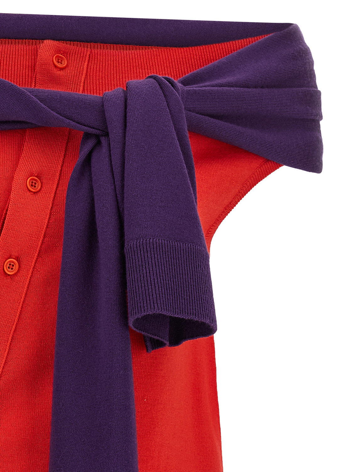 Red Wool Sleeveles T-Shirt