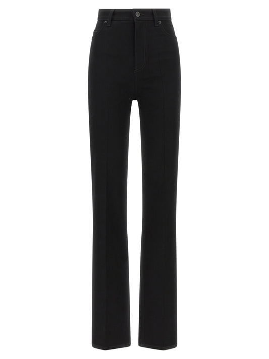 Black Elastane High-Waisted Jean
