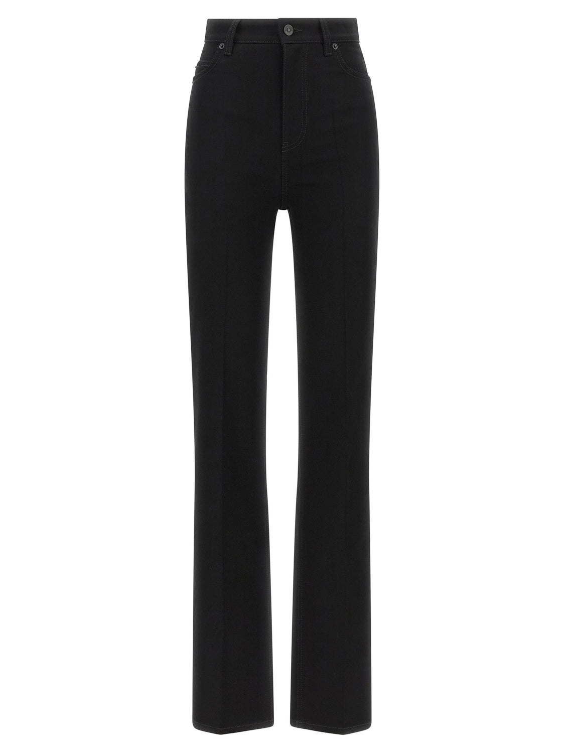 Black Elastane High-Waisted Jean
