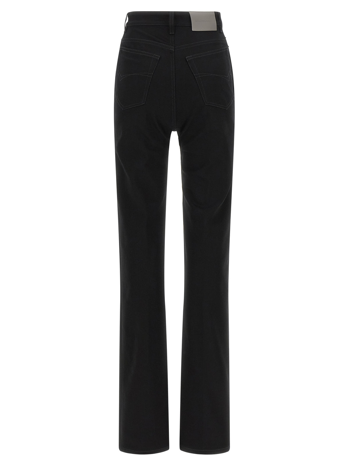 Black Elastane High-Waisted Jean