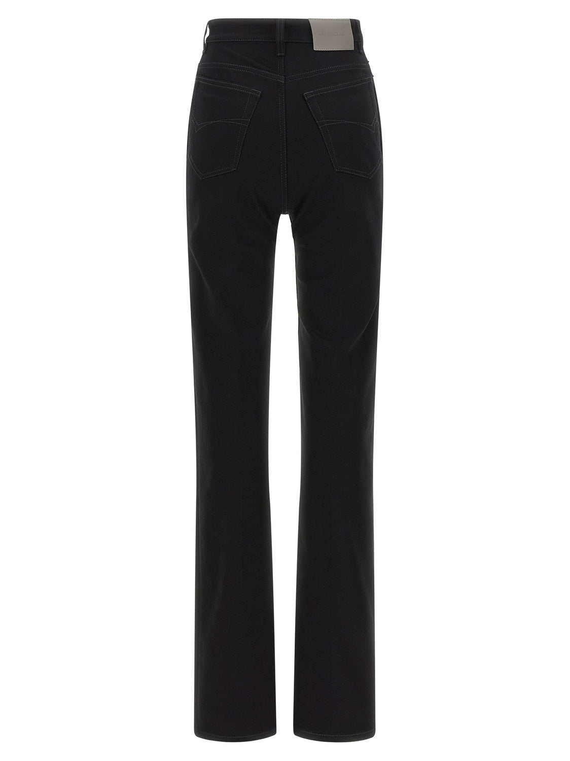 Black Elastane High-Waisted Jean