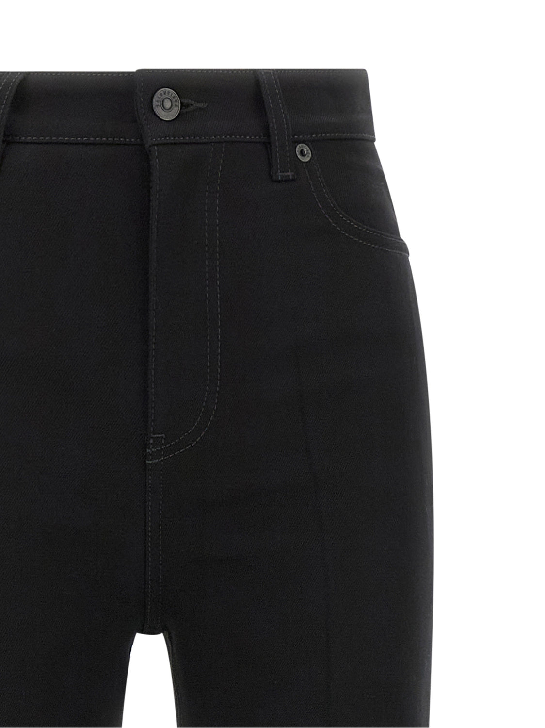 Black Elastane High-Waisted Jean