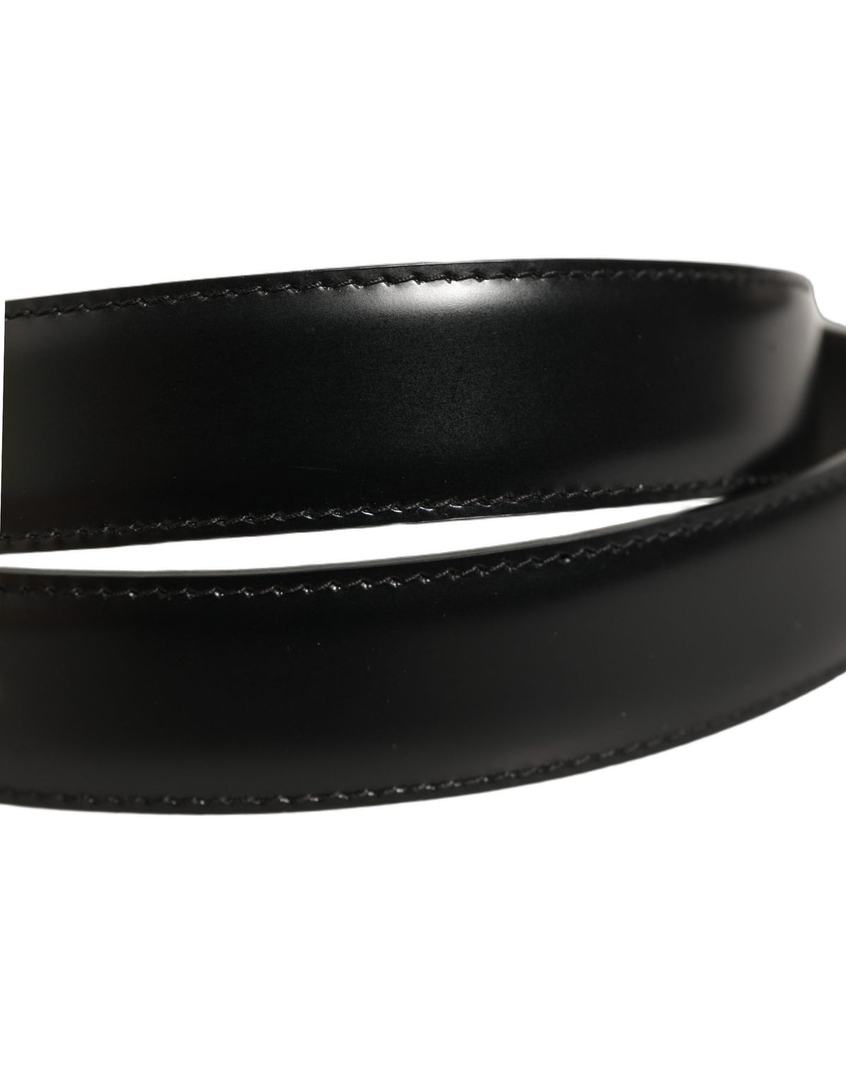 Black Classic Leather Gold Tone Buckle Belt