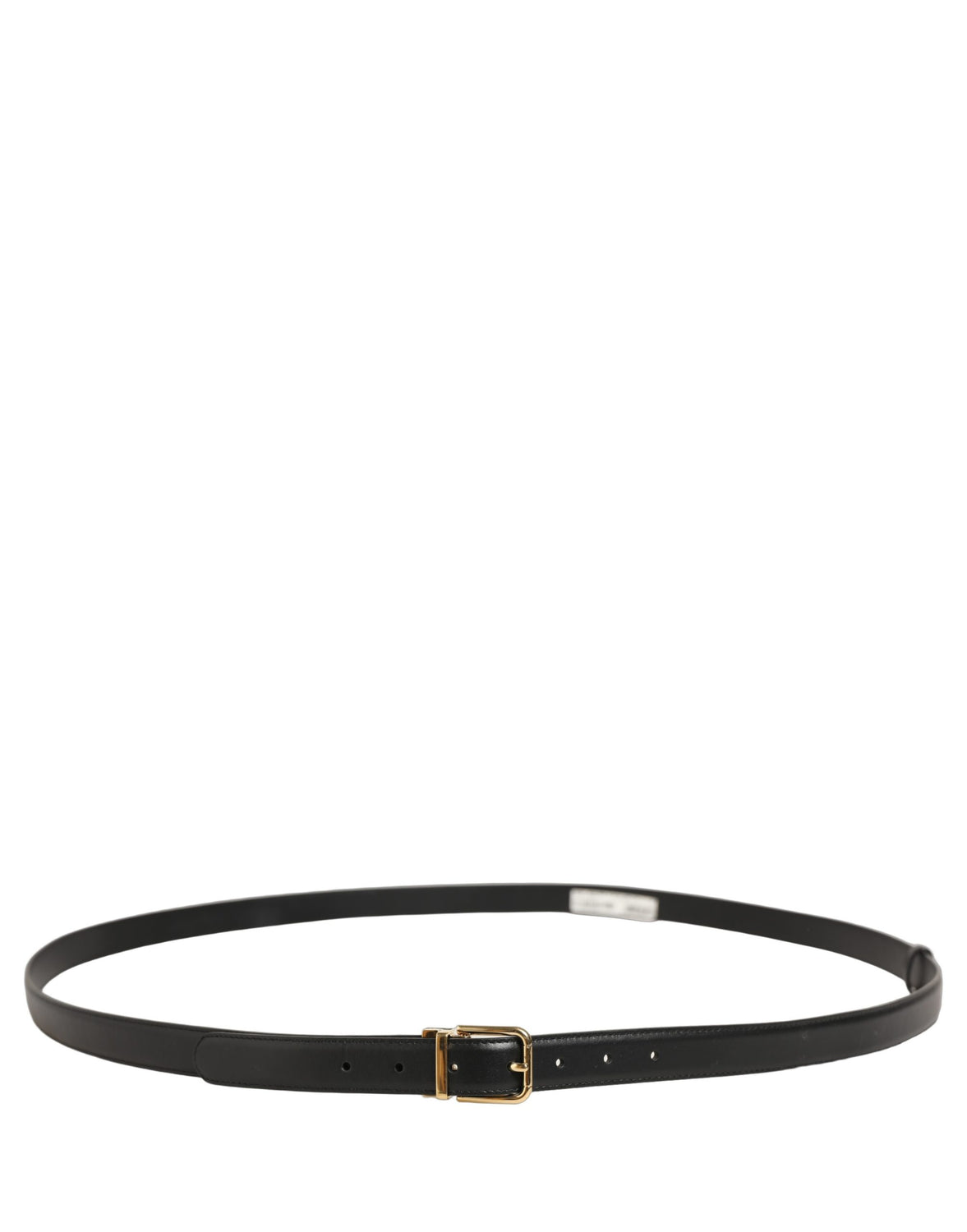 Black Leather Double Wrap Metal Buckle Belt