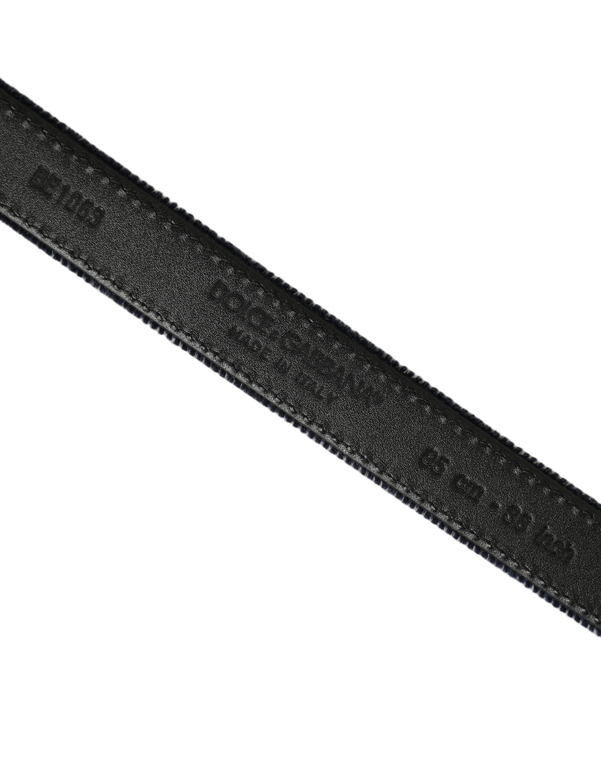 Dark Blue Velvet Gold Tone Metal Buckle Belt