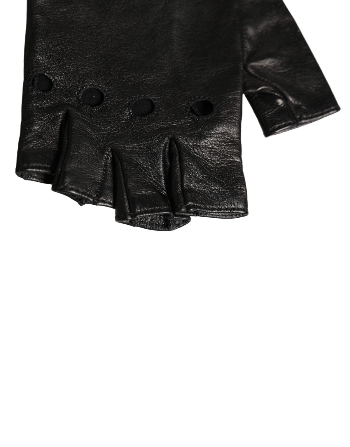 Black Embellished Wrist Length Fingerless Gloves