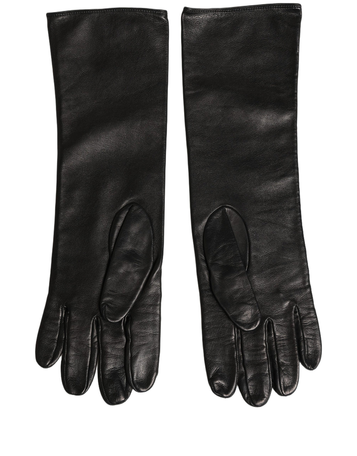 Black Genuine Leather Embossed DG Logo Gloves