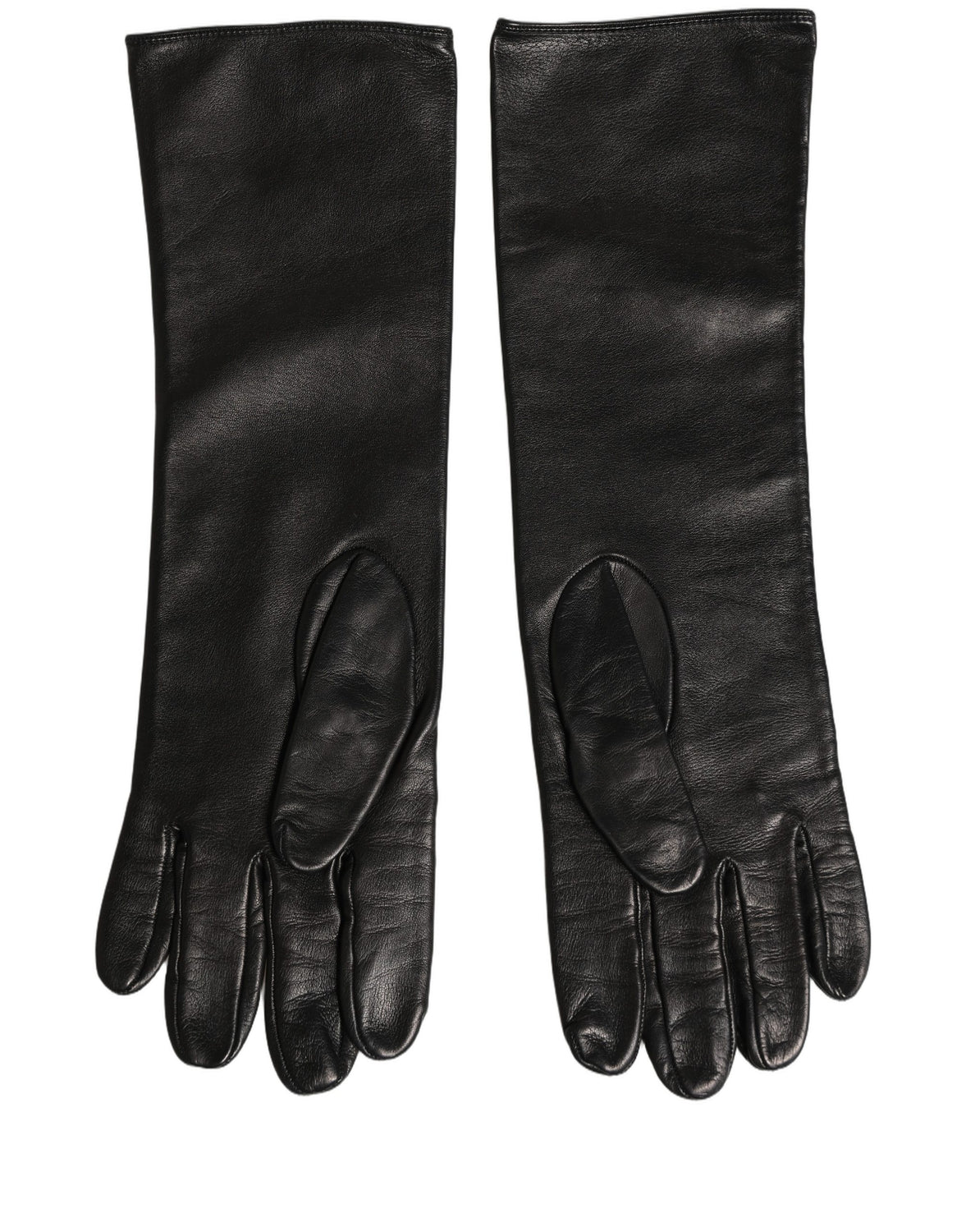 Black Genuine Leather Embossed DG Logo Gloves