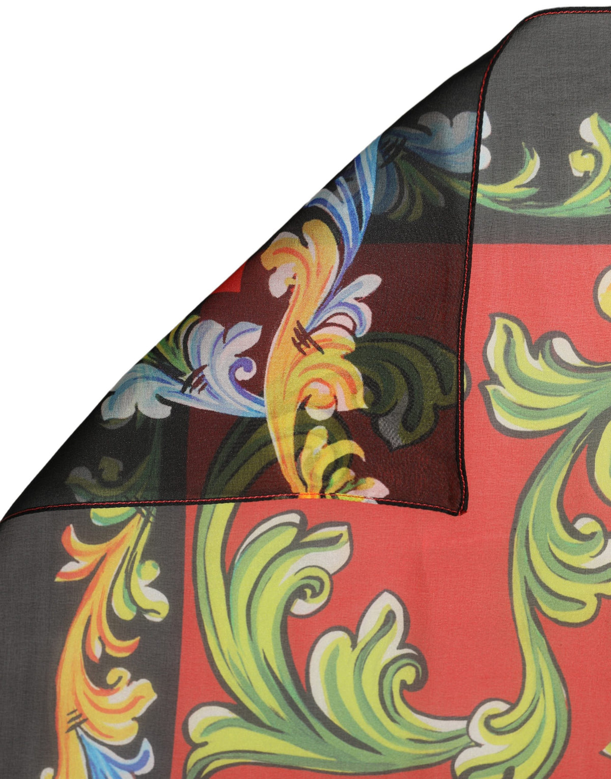 Multicolor Silk Printed Square Foulard Scarf
