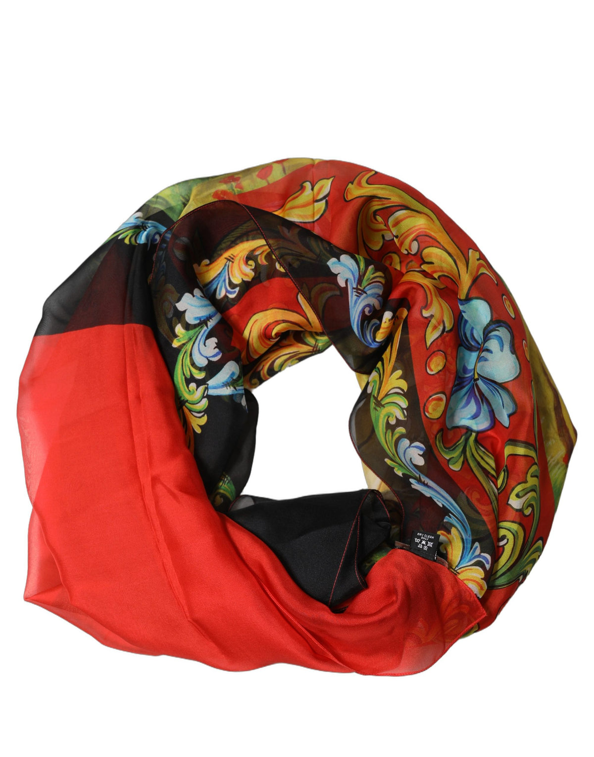 Multicolor Silk Printed Square Foulard Scarf