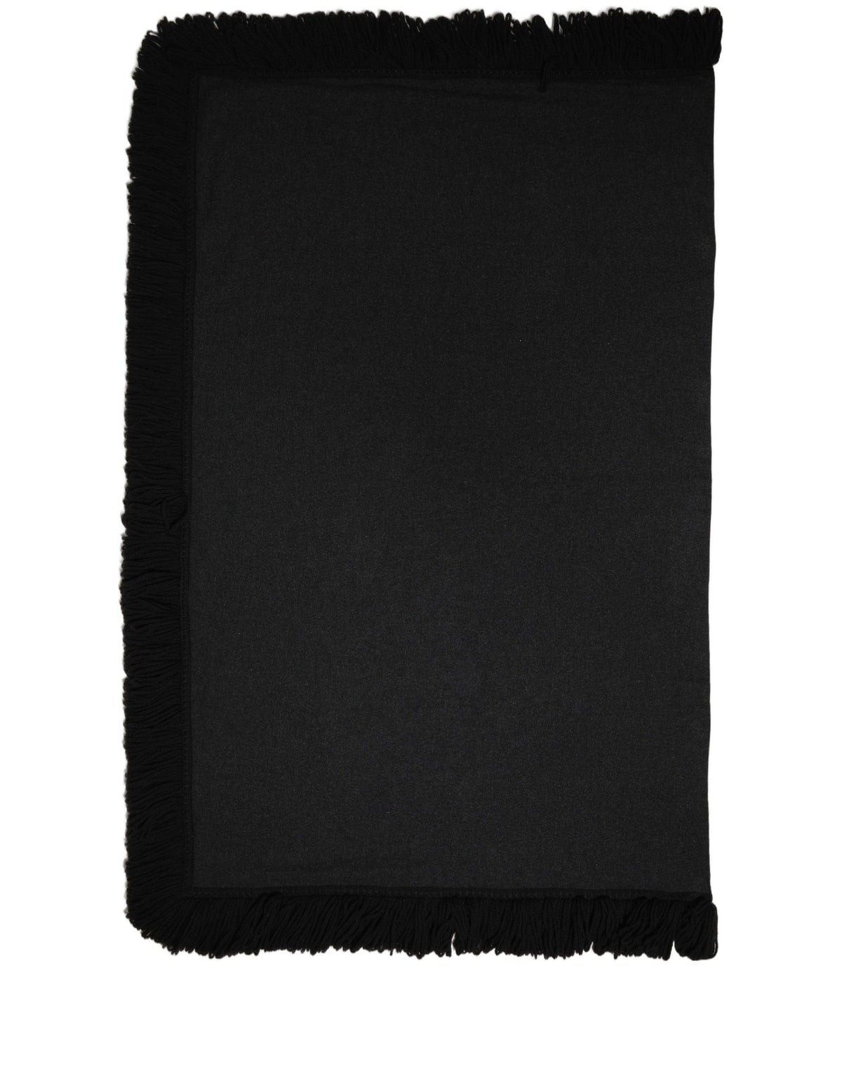 Black Wool Knitted Fringed Warmer Shawl Scarf