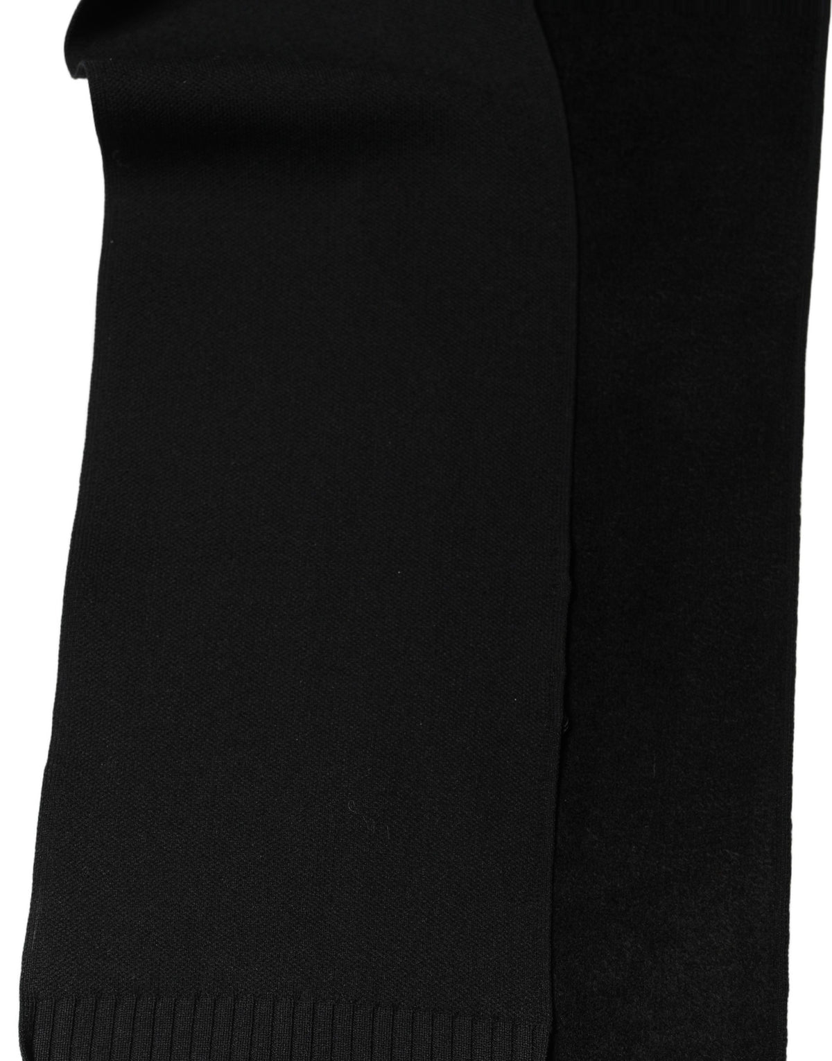 Black Cashmere Knitted Ribbed Shawl Scarf