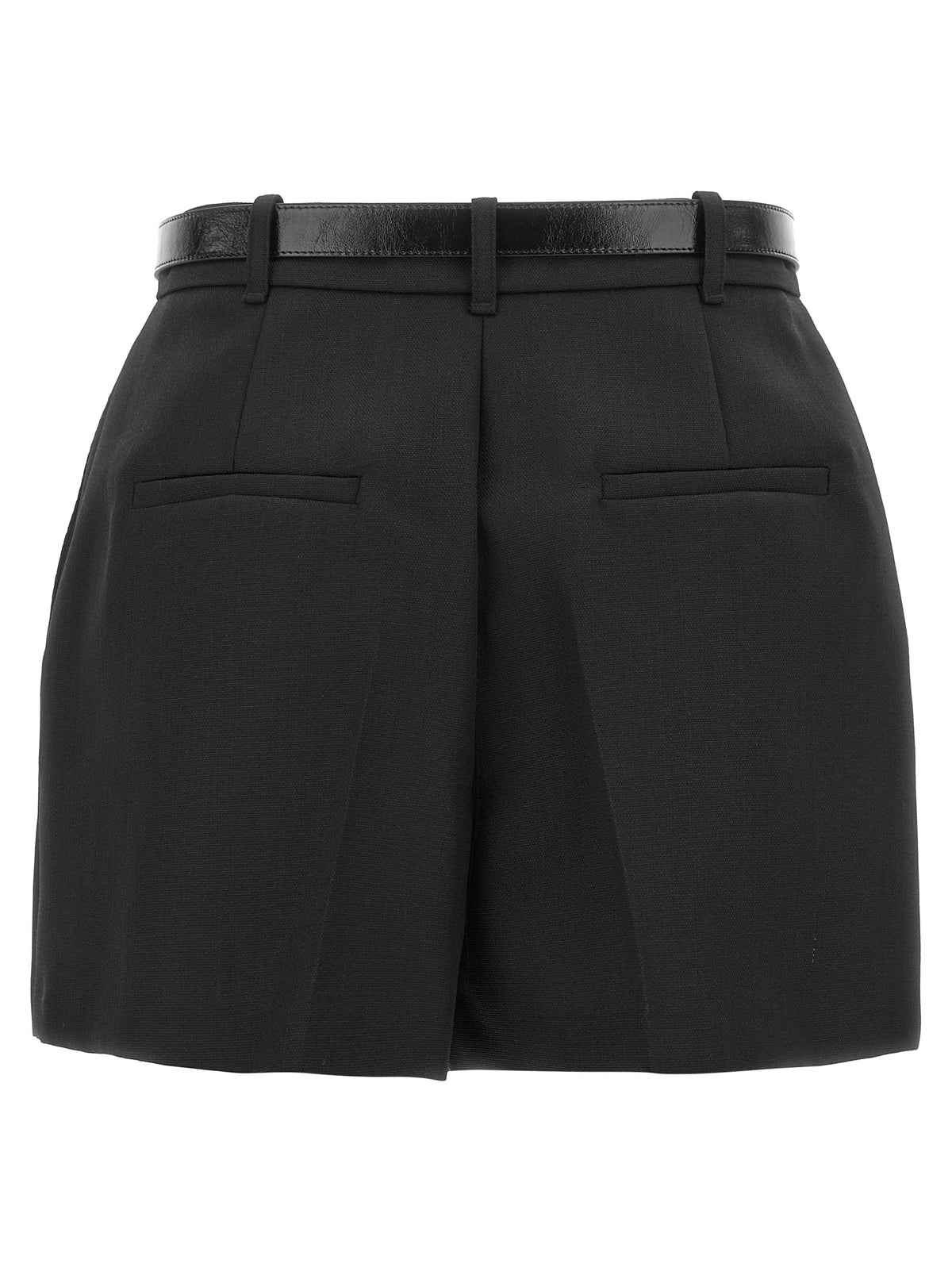 Black Virgin Wool Bermuda Shorts