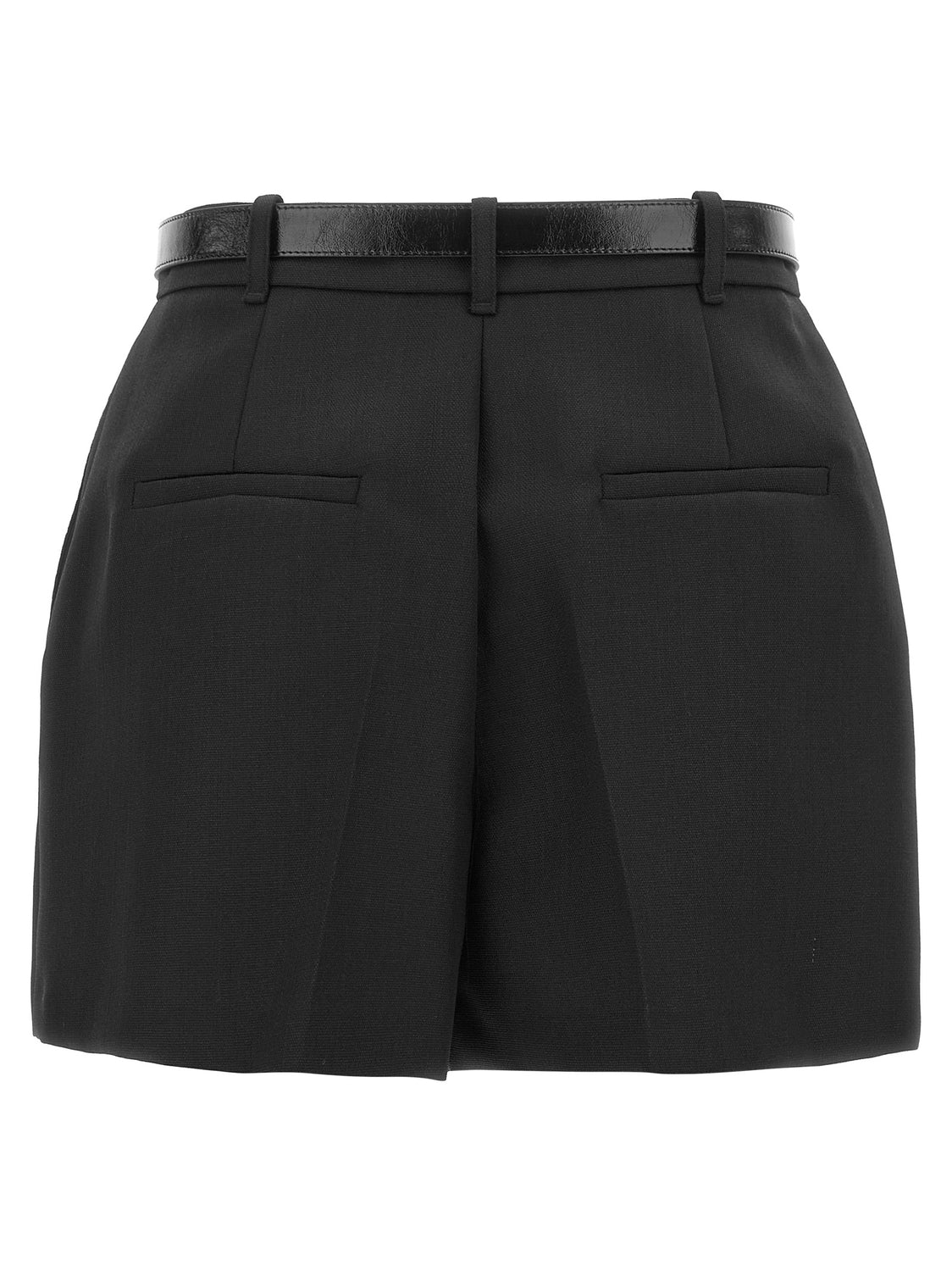 Black Virgin Wool Bermuda Shorts