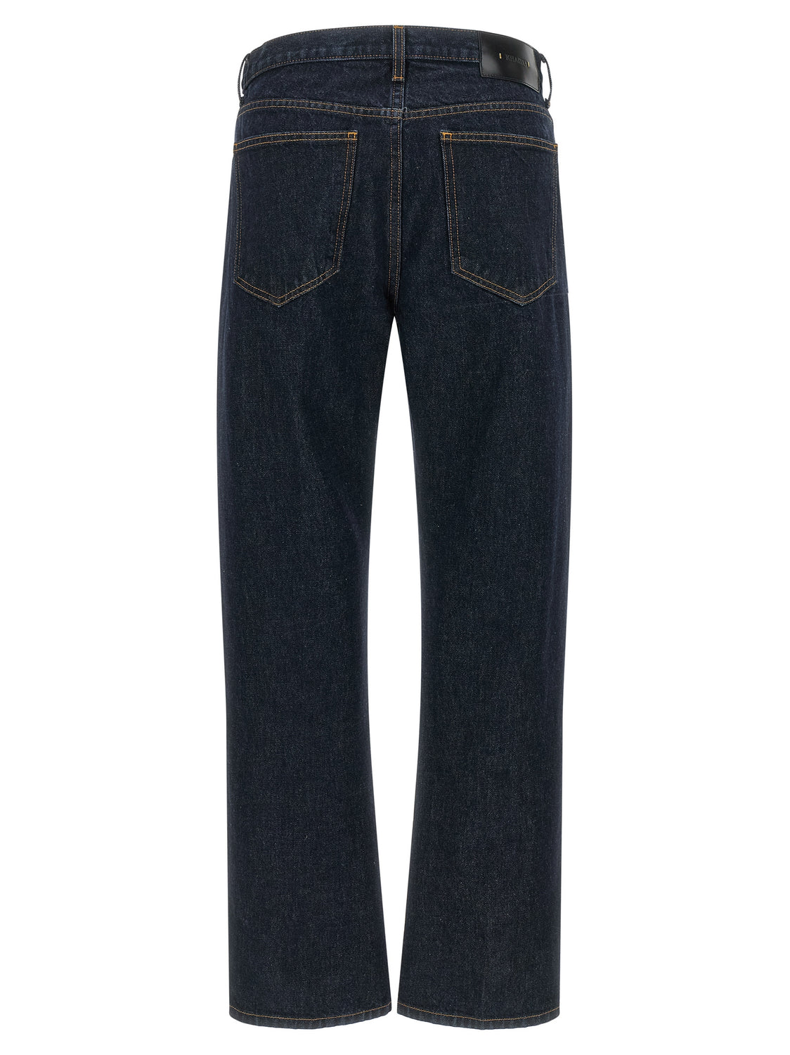 Blue Cotton Straight-Leg Jeans