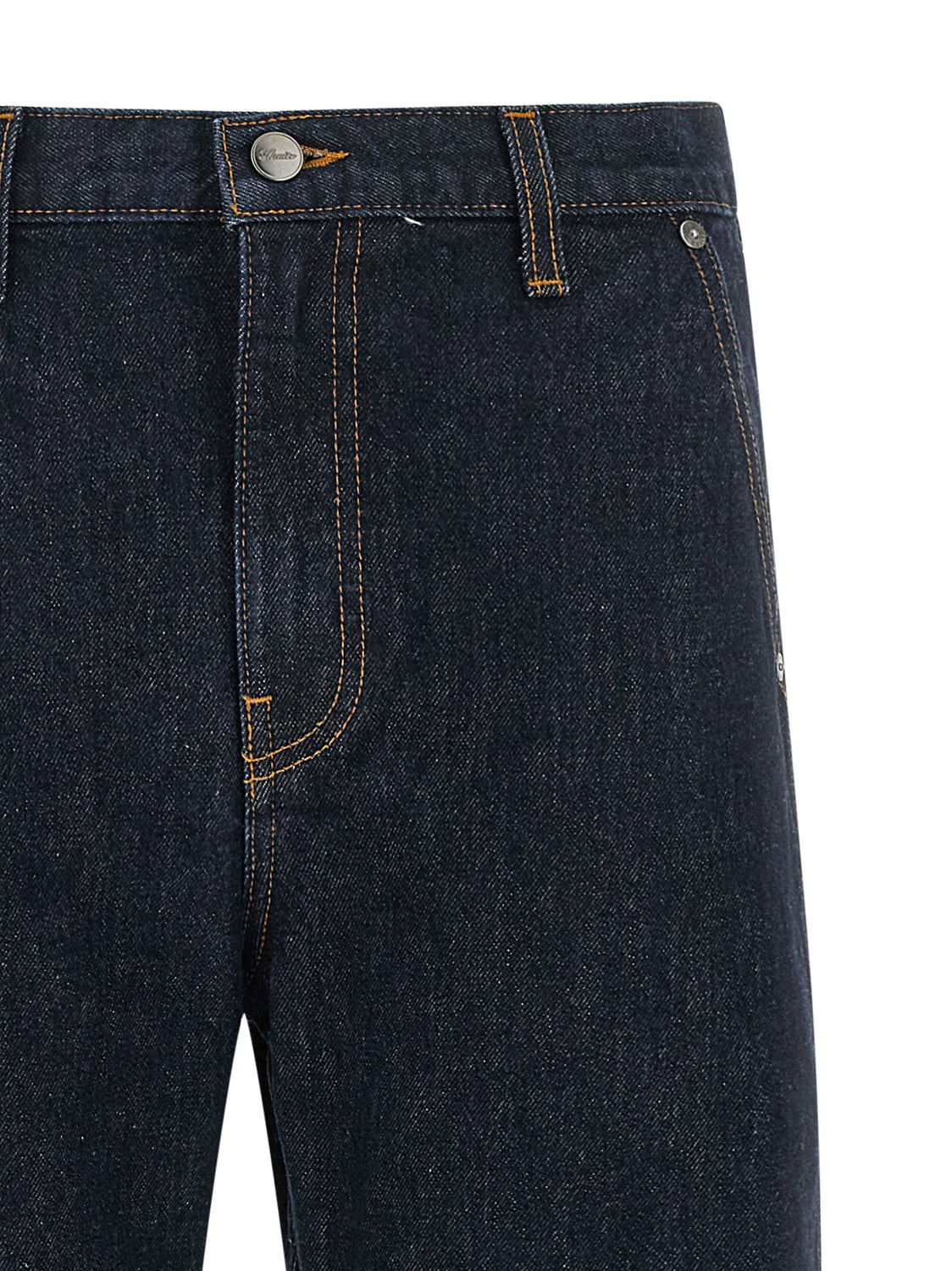 Blue Cotton Straight-Leg Jeans
