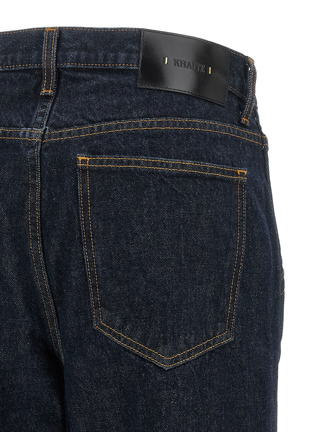 Blue Cotton Straight-Leg Jeans