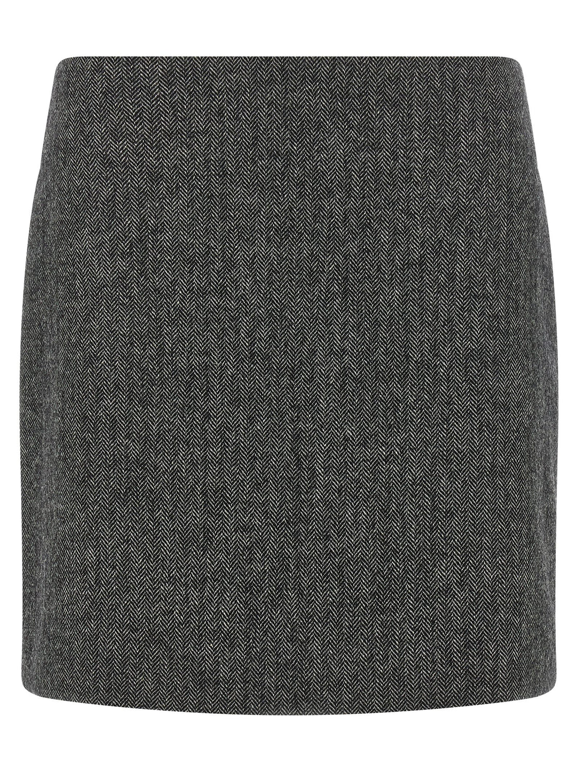 Gray Virgin Wool Long Skirt