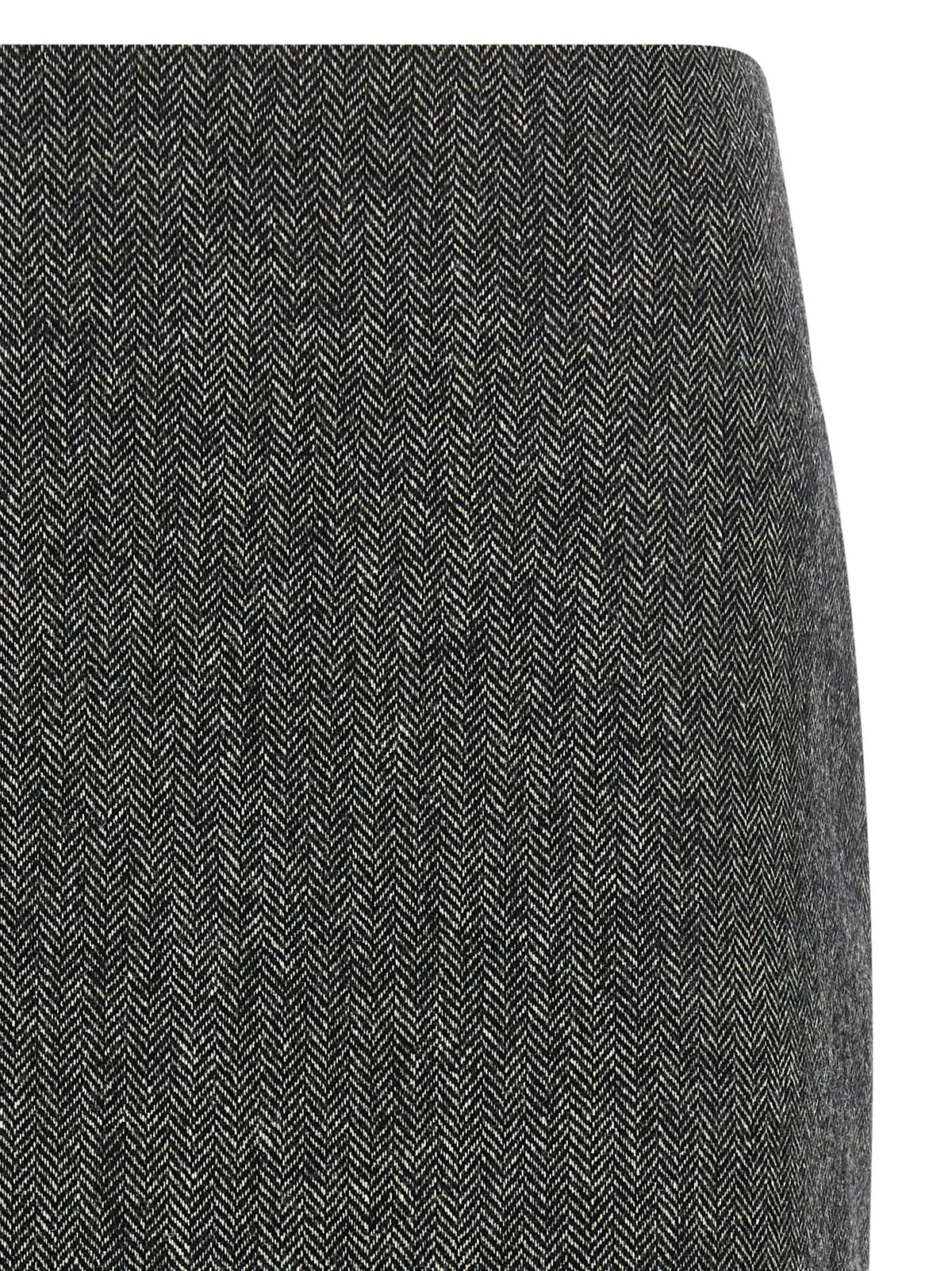 Gray Virgin Wool Long Skirt