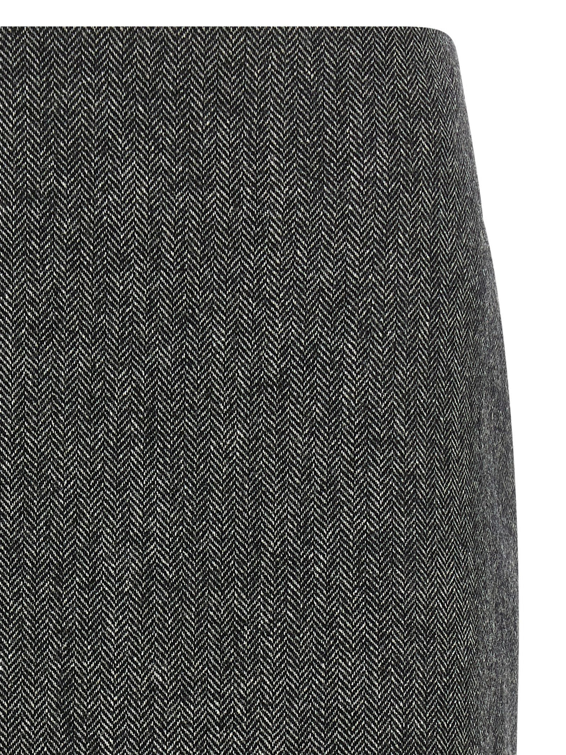 Gray Virgin Wool Long Skirt