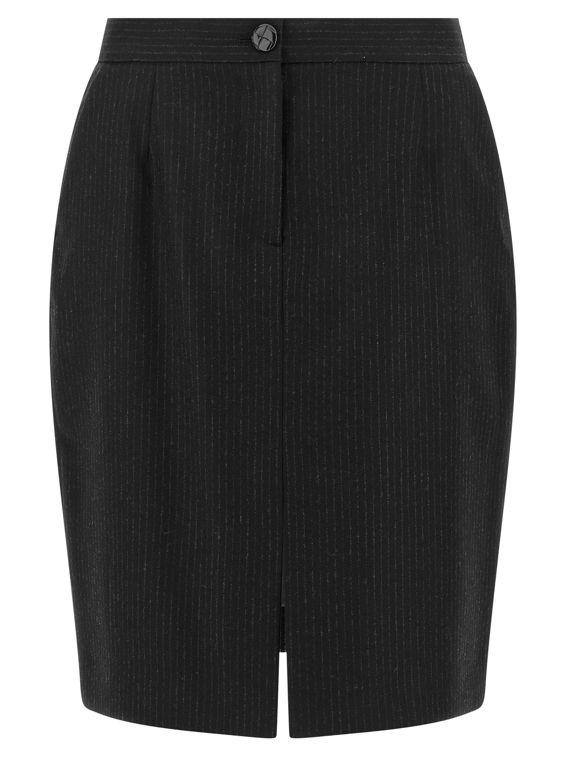 Black Virgin Wool Midi Skirt