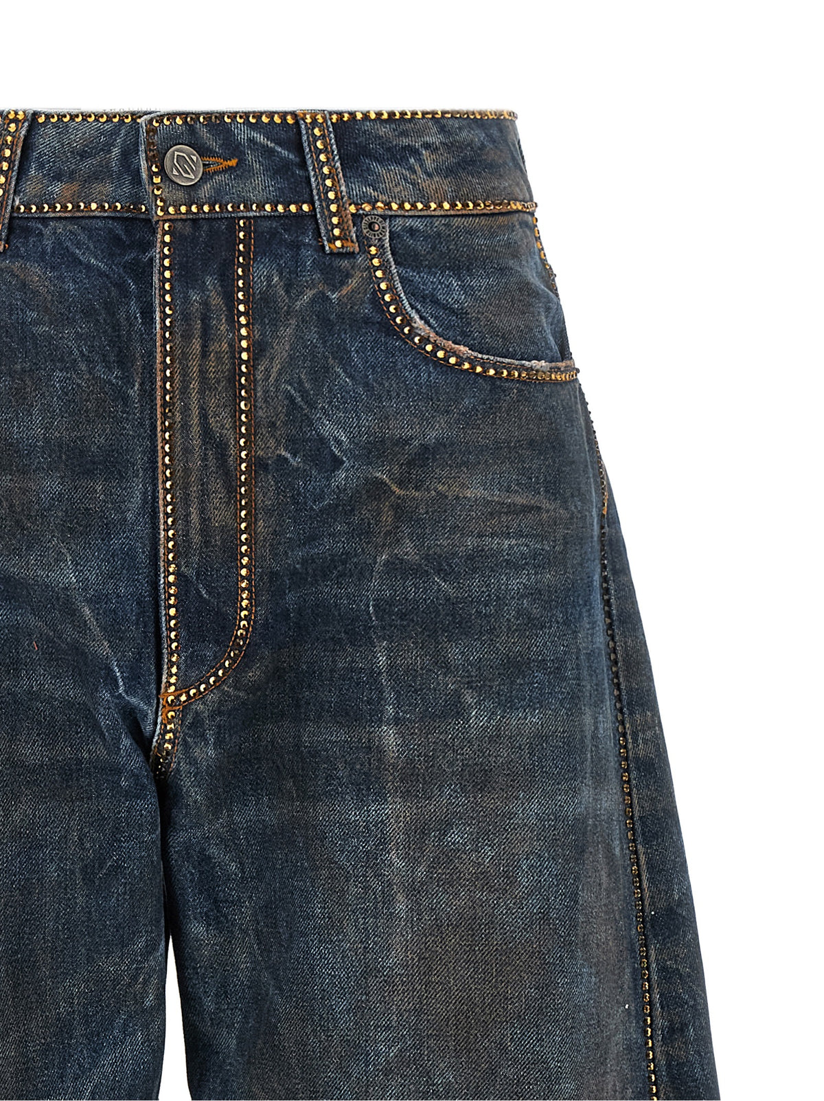 Blue Cotton Relaxed Fit Jeans