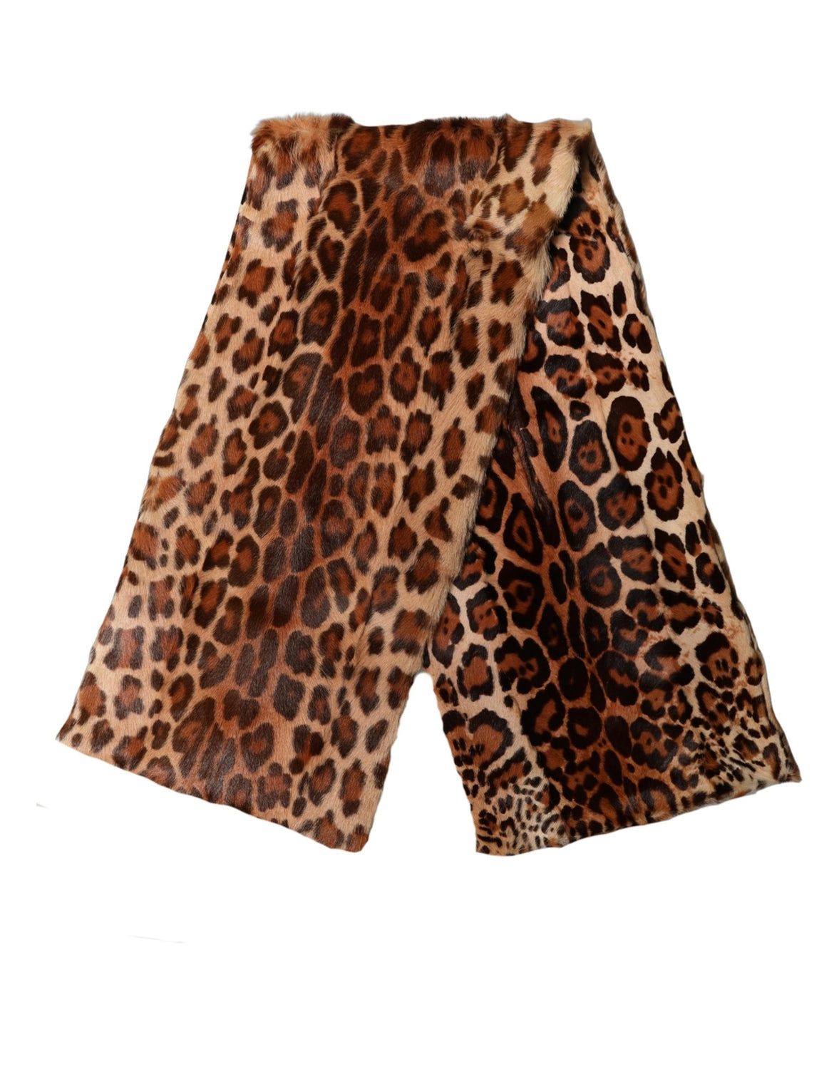 Brown Leopard Printed Goat Hair Shawl Scarf