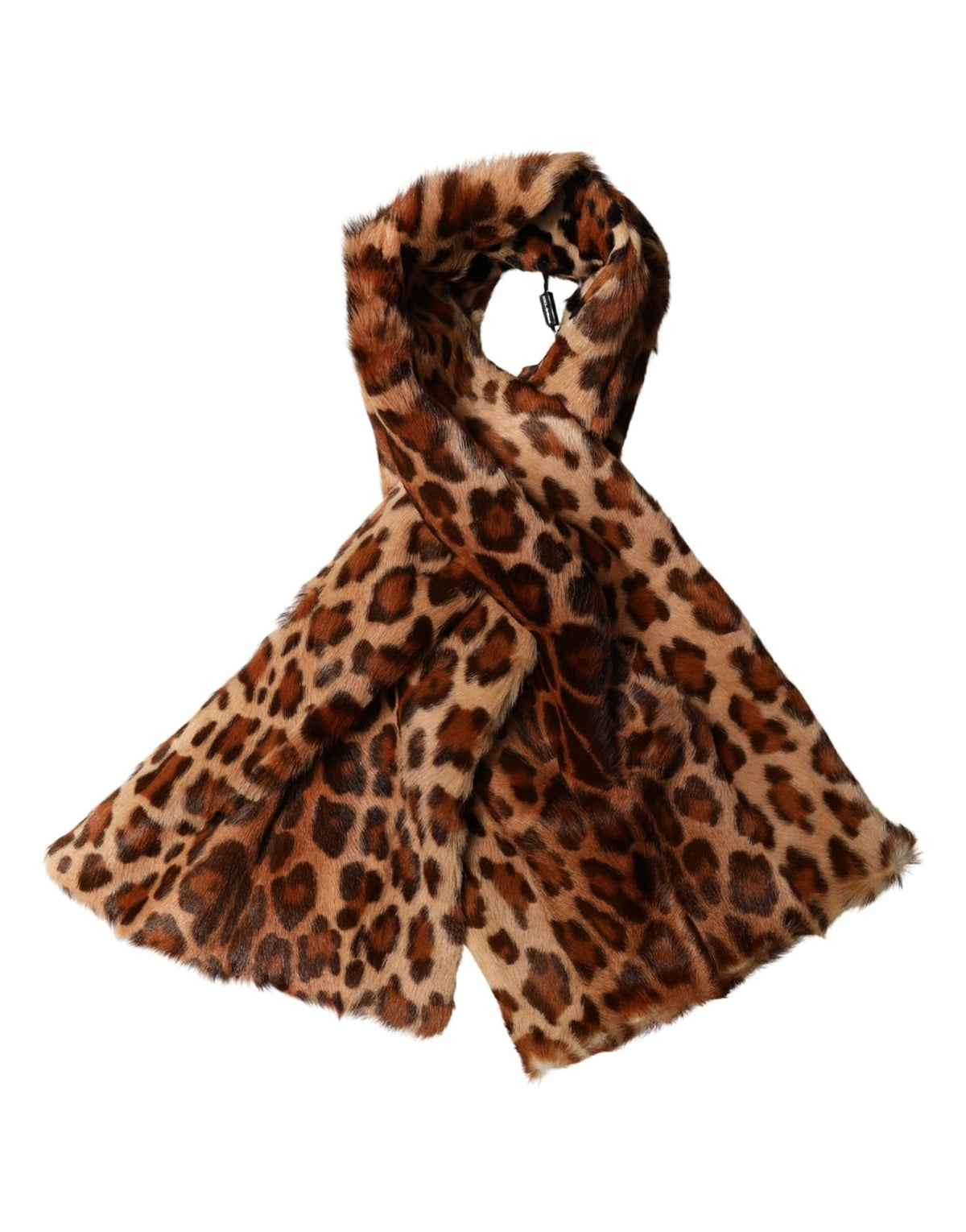 Brown Leopard Printed Goat Hair Shawl Scarf