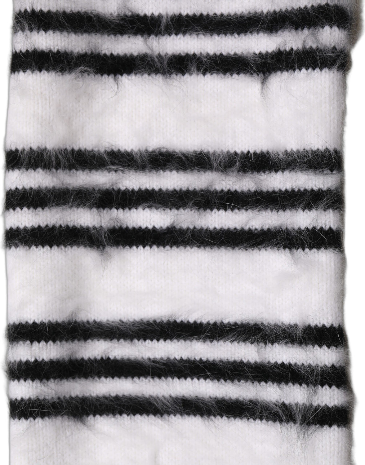 White Black Striped Skinny Neck Warmer Scarf