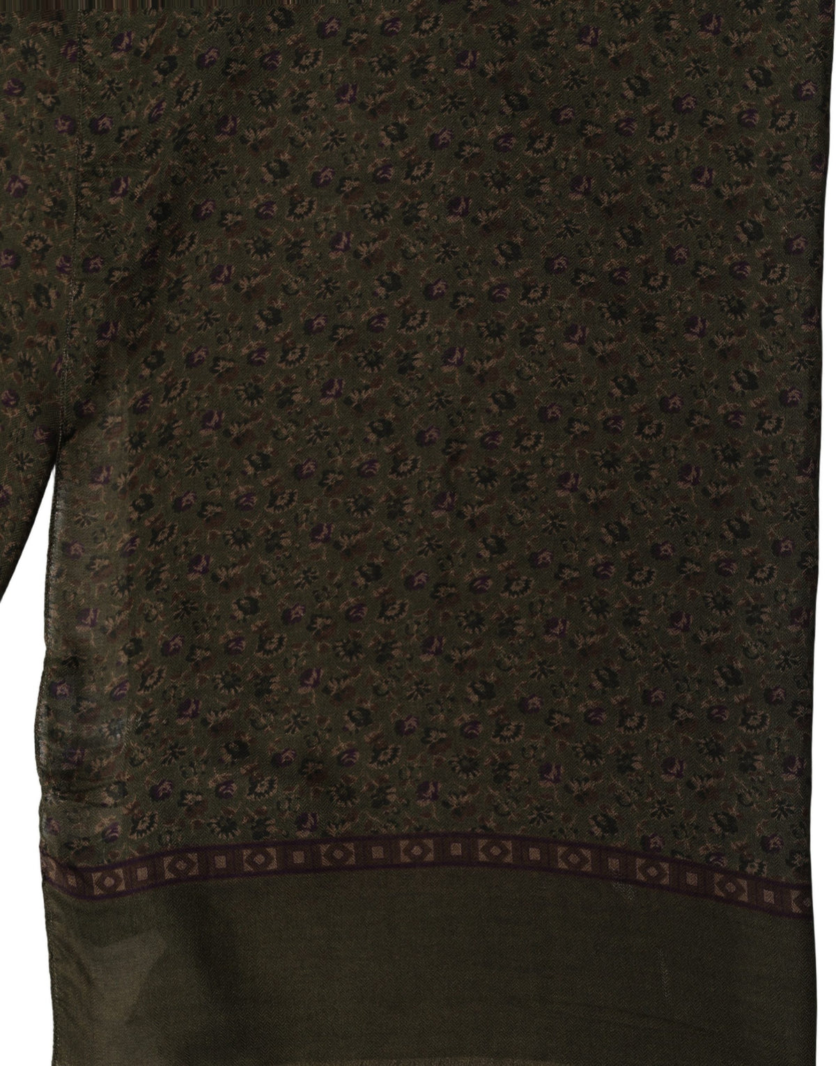 Olive Green Modal Floral Shawl Stole Scarf