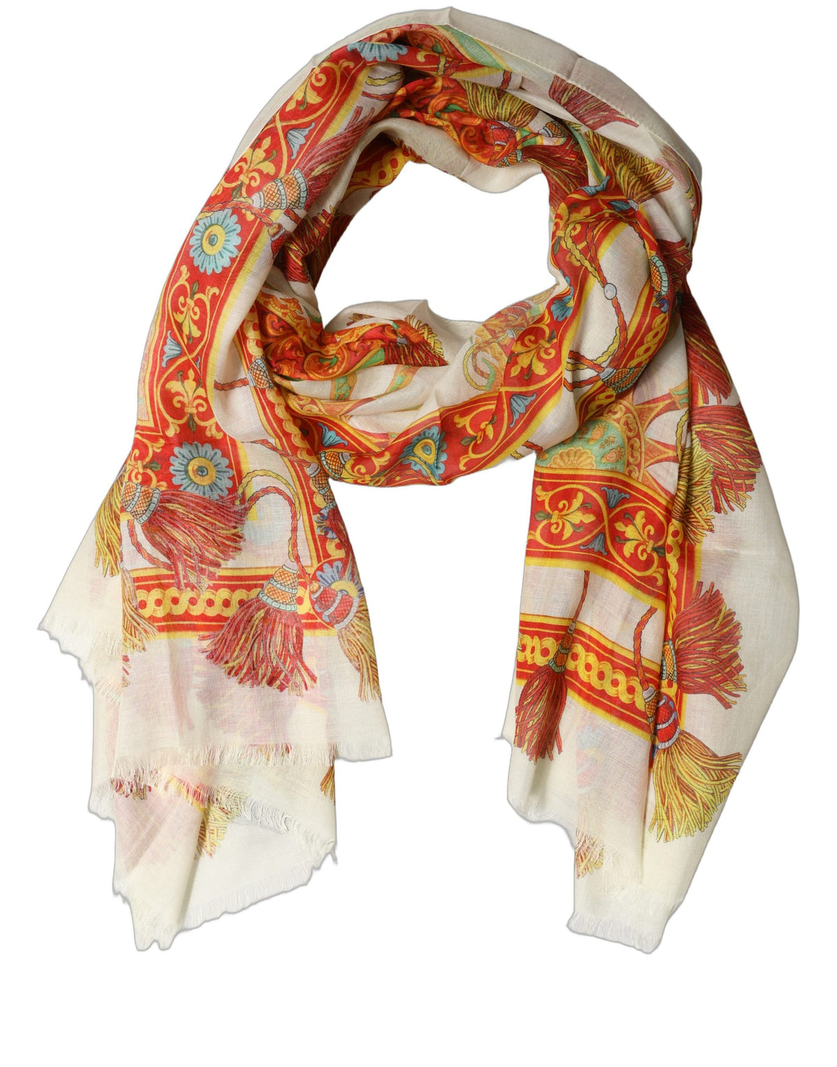 Multicolor Carretto Print Modal Shawl Scarf