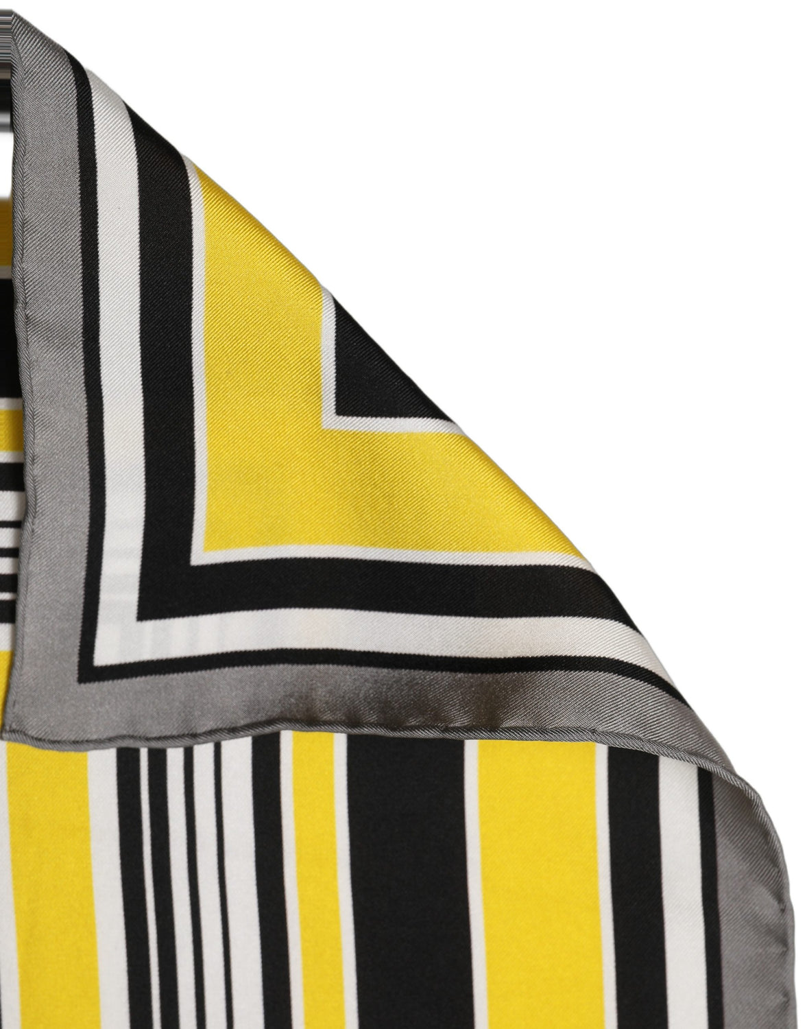 Black Yellow Silk Logo Square Foulard Scarf