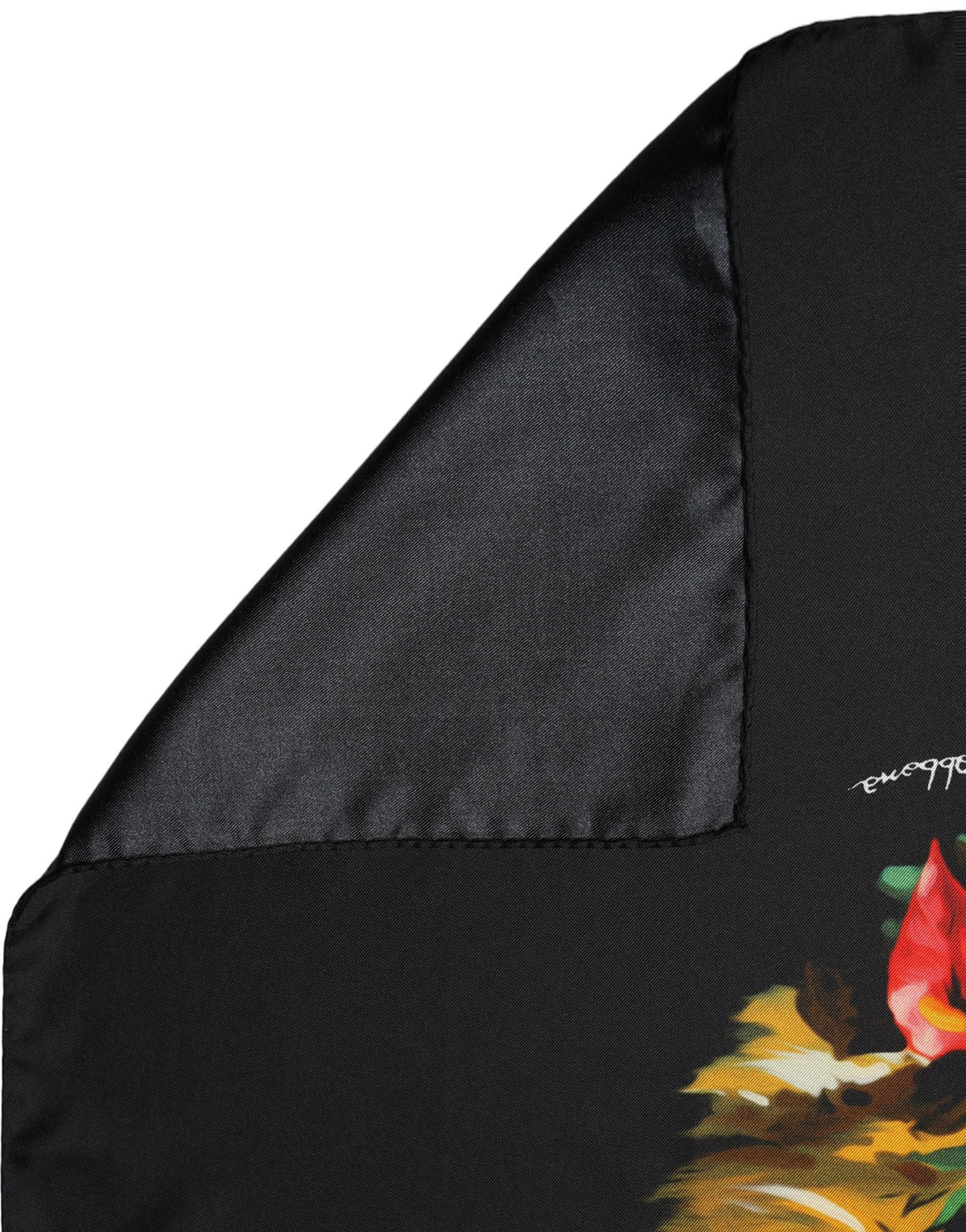 Black Tropical Sunset Square Foulard Scarf