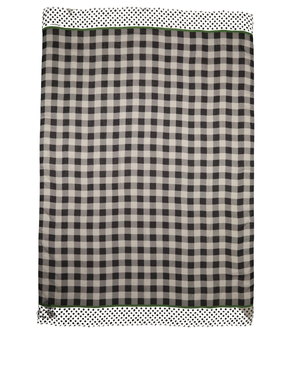Black White Napoli Modal Check Shawl Scarf