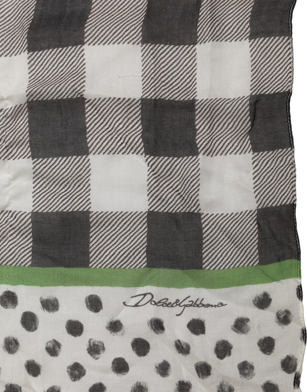 Black White Napoli Modal Check Shawl Scarf