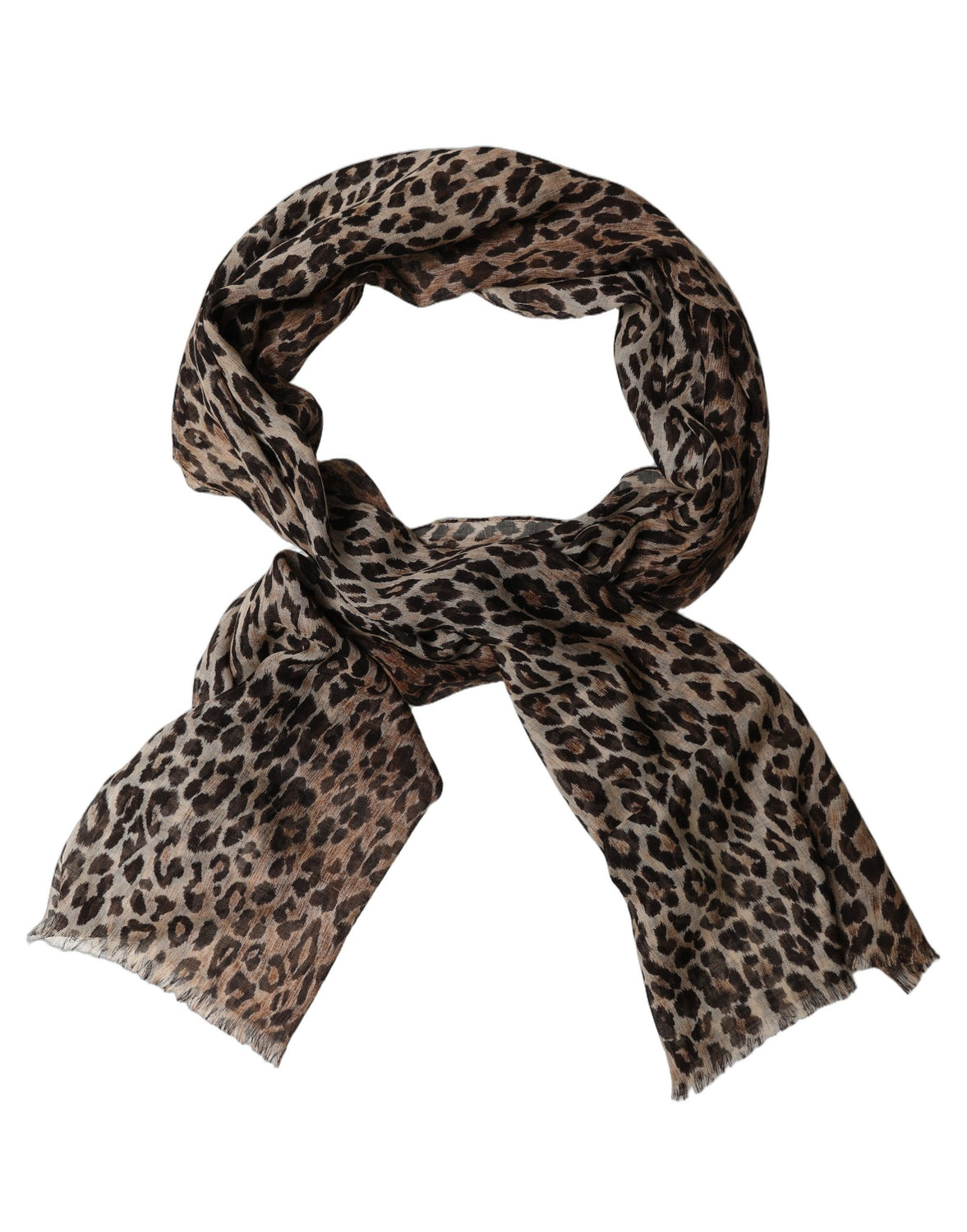 Brown Leopard Cashmere Shawl Stole Scarf