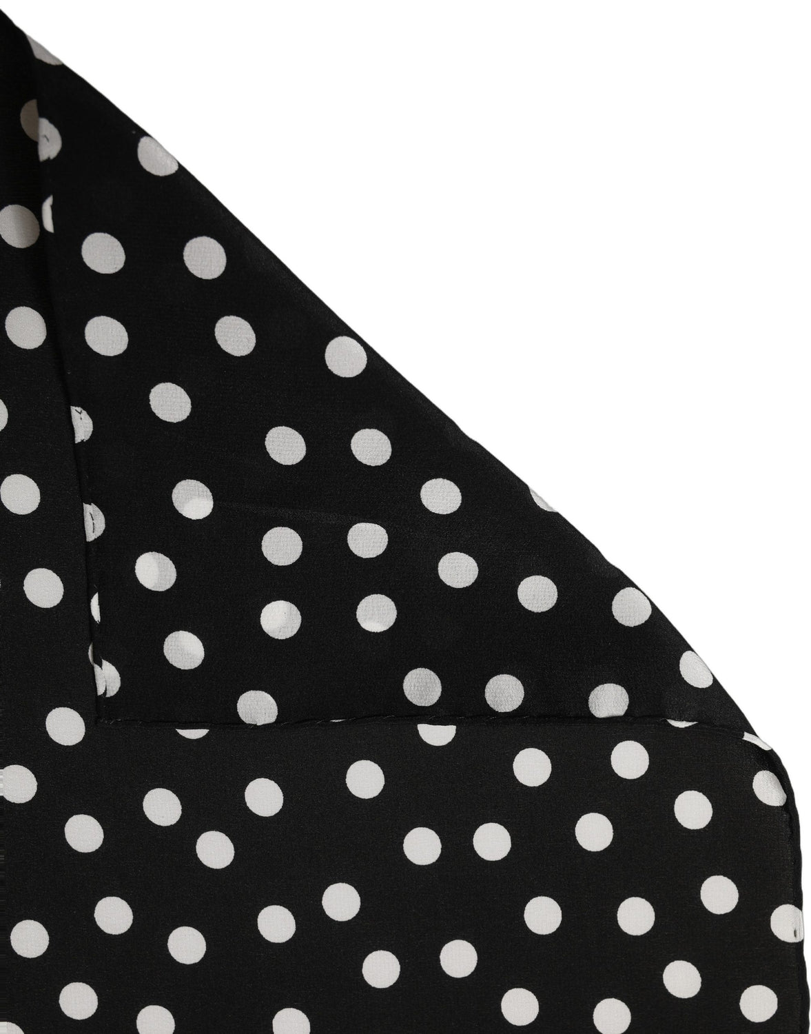 Black White Polka Dot Square Foulard Scarf