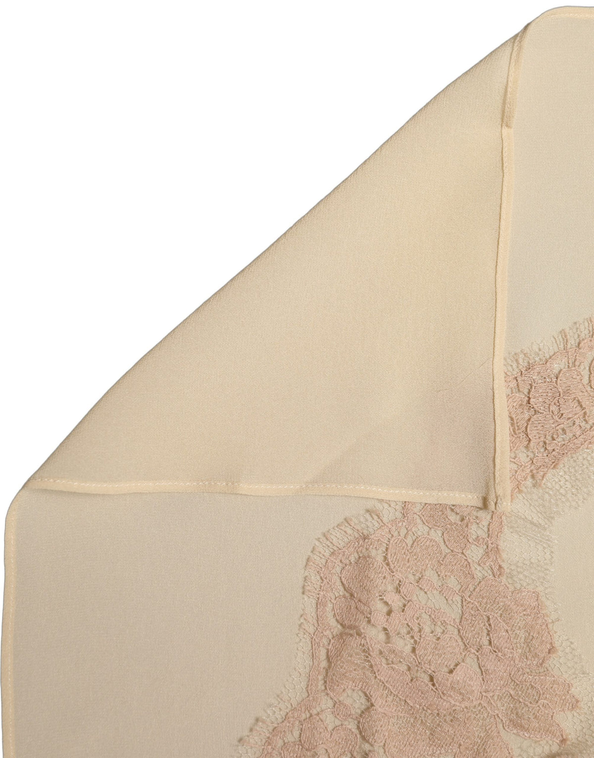 Light Beige Ornate Lace Neck Shawl Scarf