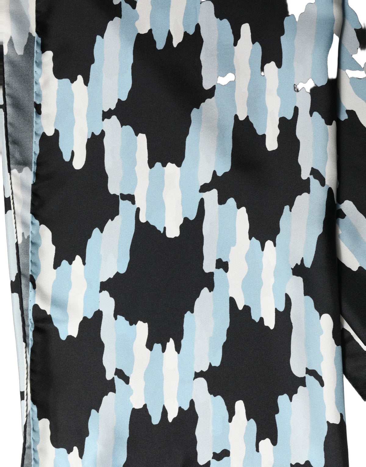 Black Blue Abstract Silk Shawl Stole Scarf