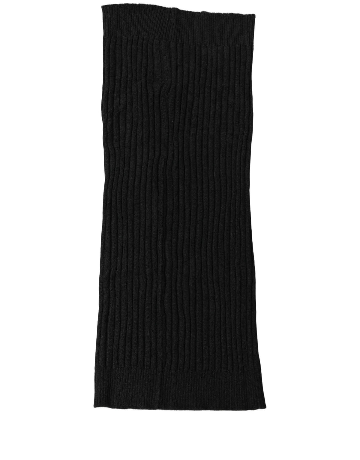 Black Cashmere Ribbed Knit Neck Warmer
