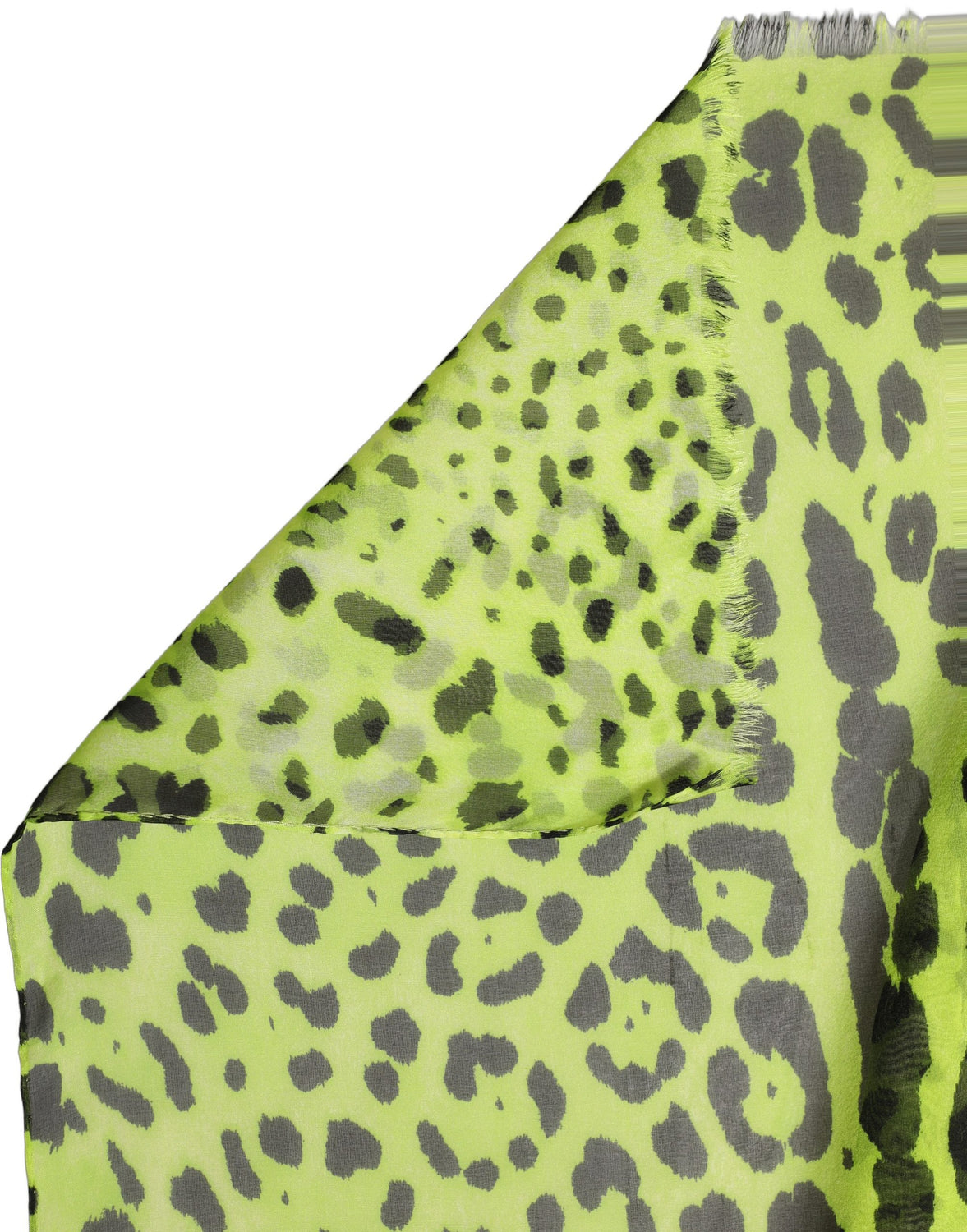 Green Leopard Print Silk Shawl Stole Scarf