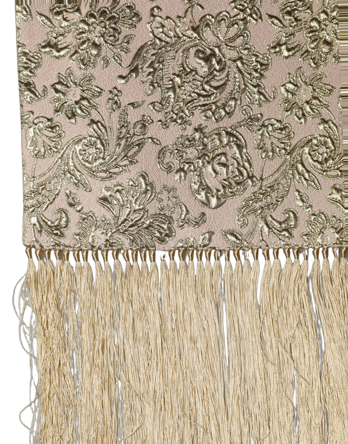 Pink Silk Fringes Neck Wrap Foulard Scarf