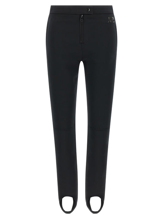 Black Polyester Casual Pants