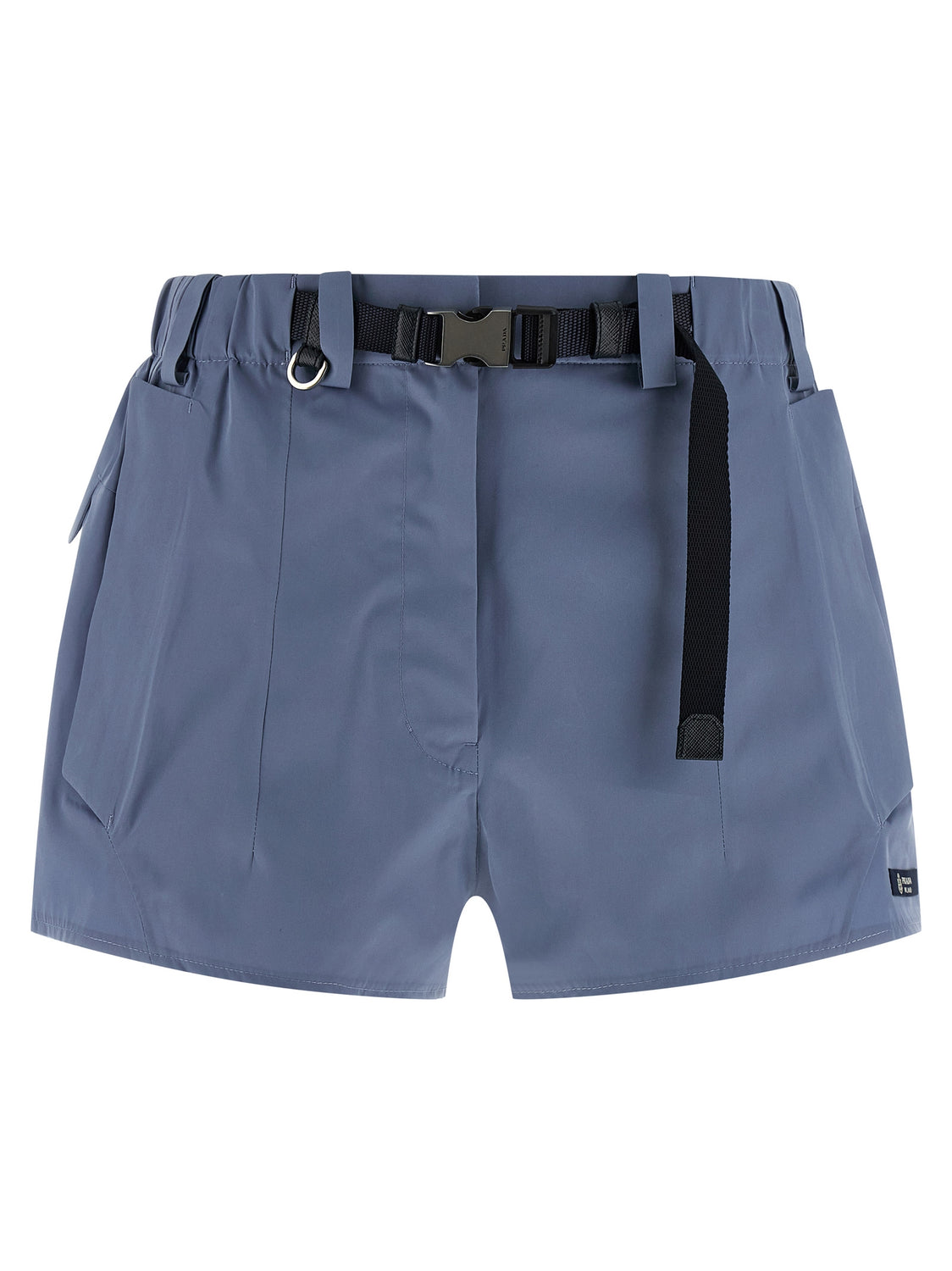 Blue Polyester Bermuda Shorts