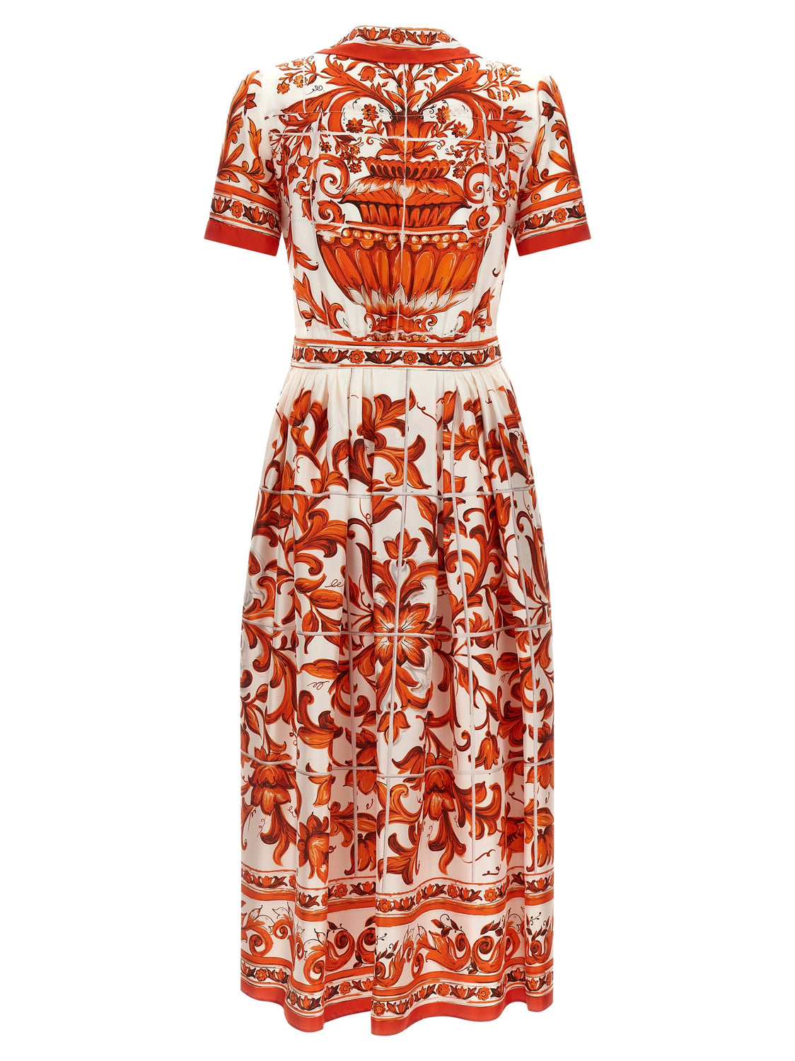Orange Silk Midi Dress