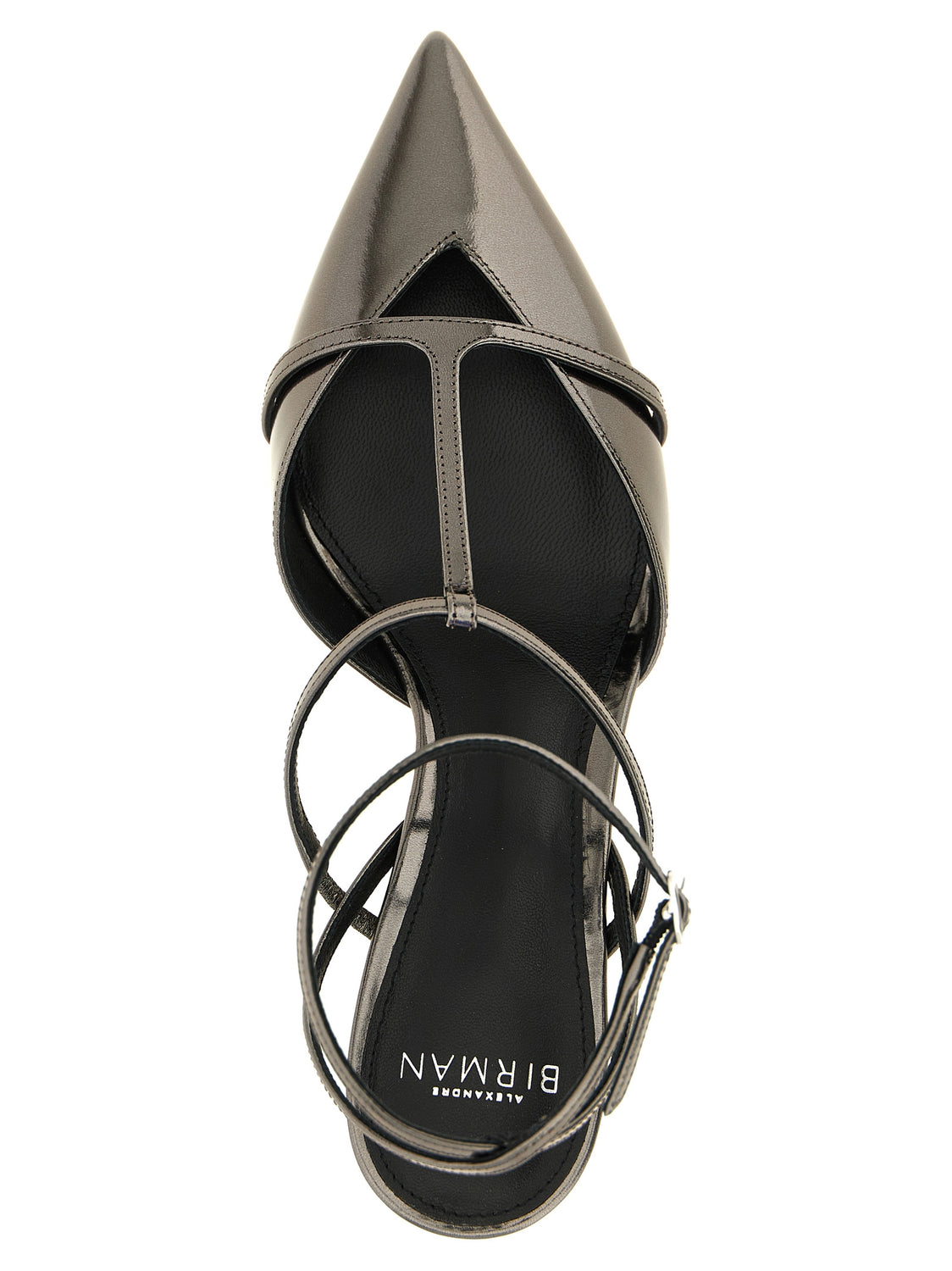 Silver Calfskin Stiletto Heel Sandals