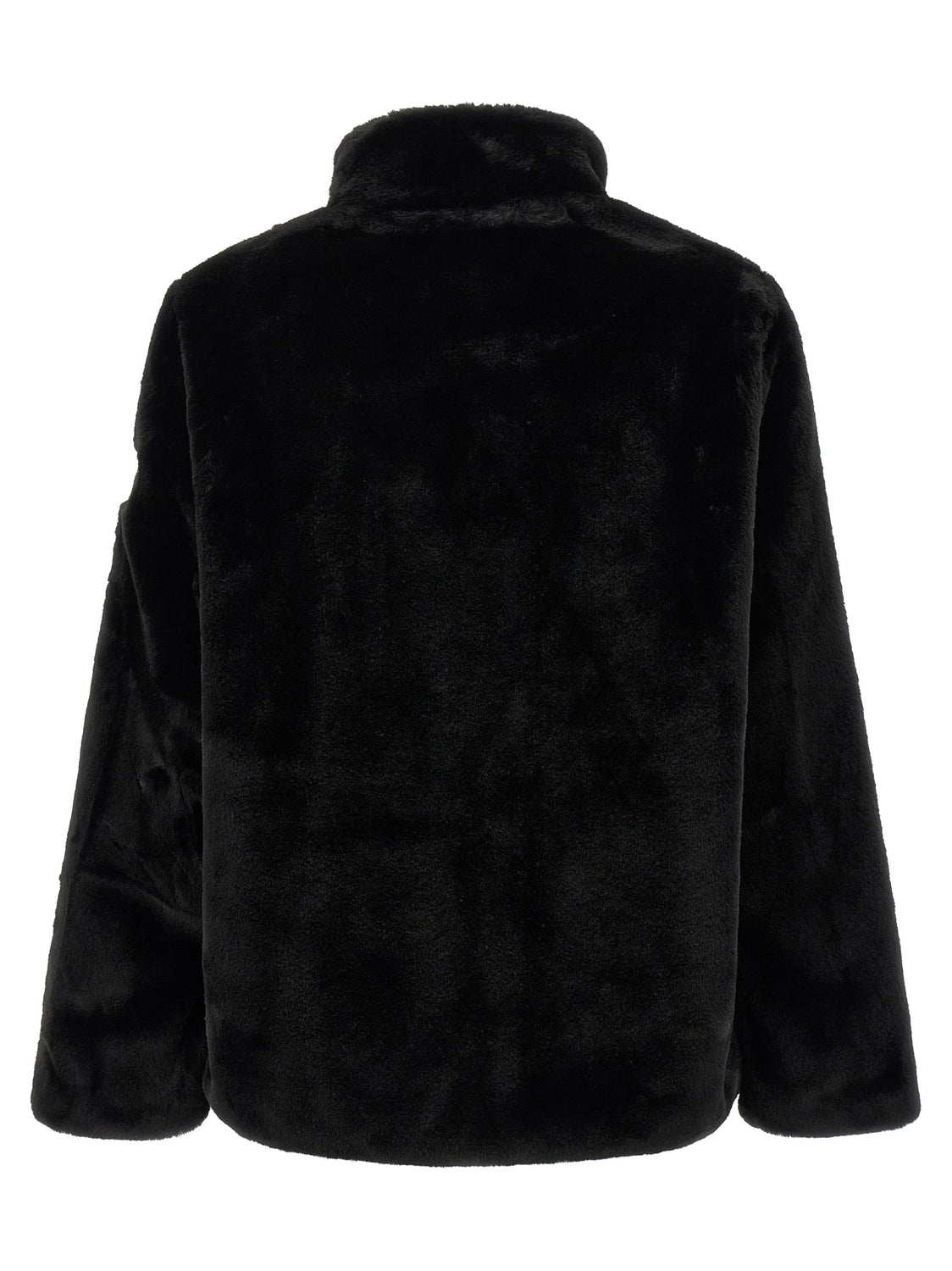 Black Polyester Full-Length Jacket