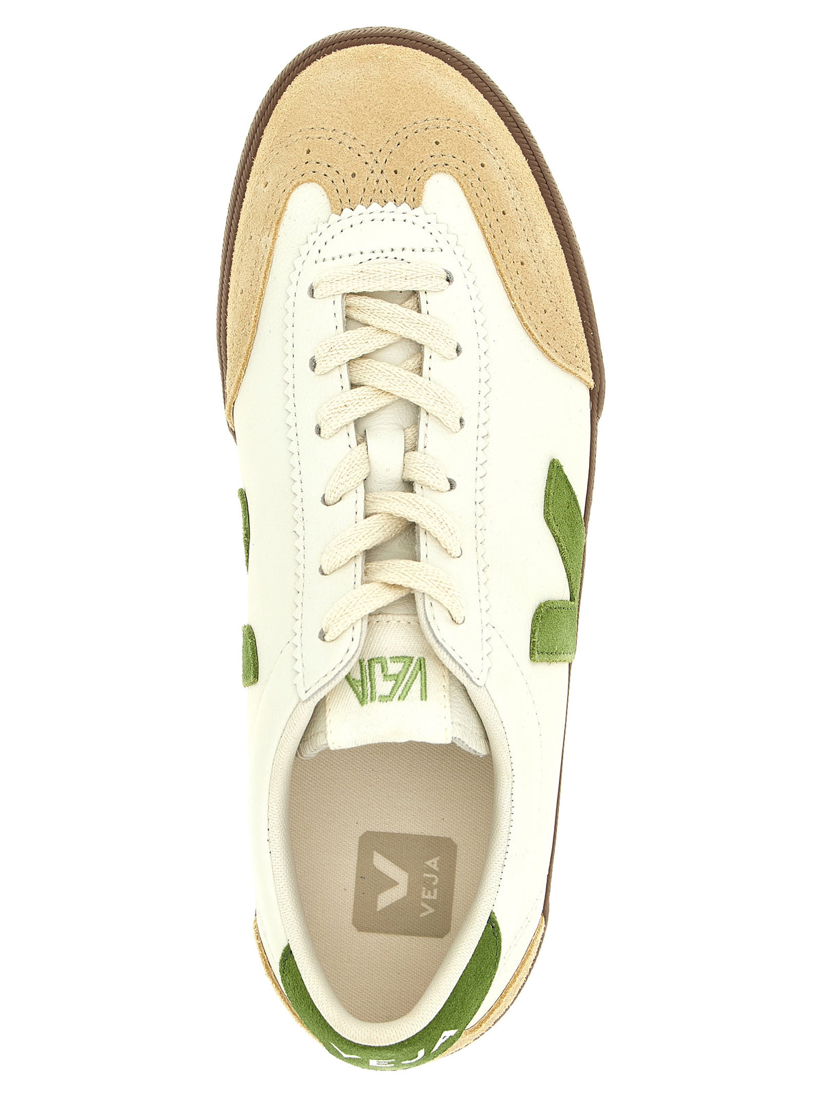 Beige Genuine Leather Athletic Sneakers