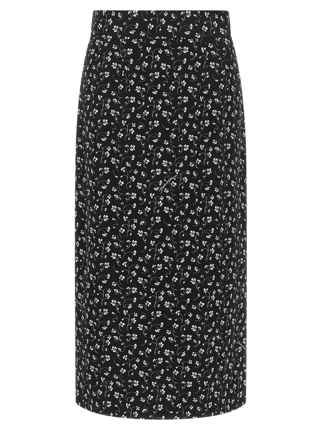 Bicolor Silk Midi Skirt